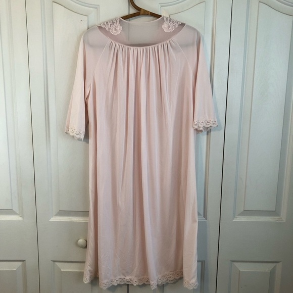 Vintage Shadowline Pink Lace Embroidered Floral Robe Size Small - Picture 5 of 8